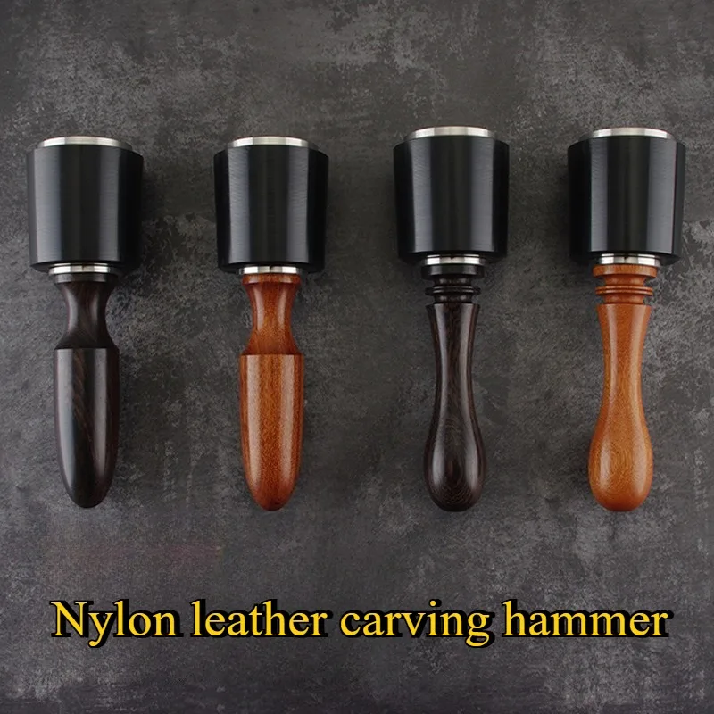 

190/195 мм нейлоновый молоток для резьбы по коже, инструмент для изготовления кожи, сделай сам, аксессуары для резьбы по коже, молоток с деревянной ручкой