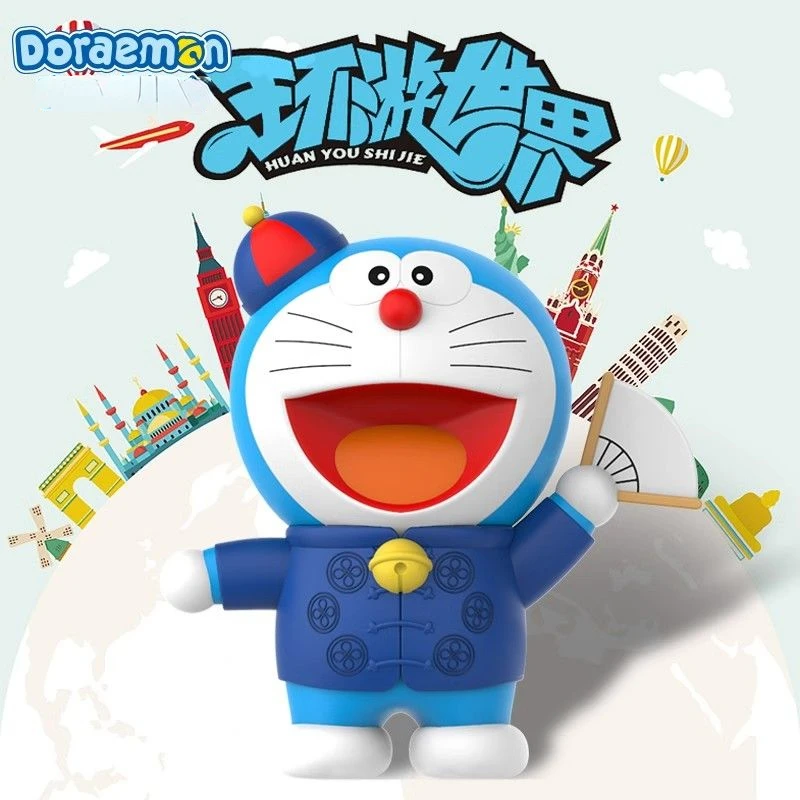 

Doraemon Jingle Cat по всему миру, серия из ПВХ материала, креативная мультяшная кукла, настольное украшение для спальни