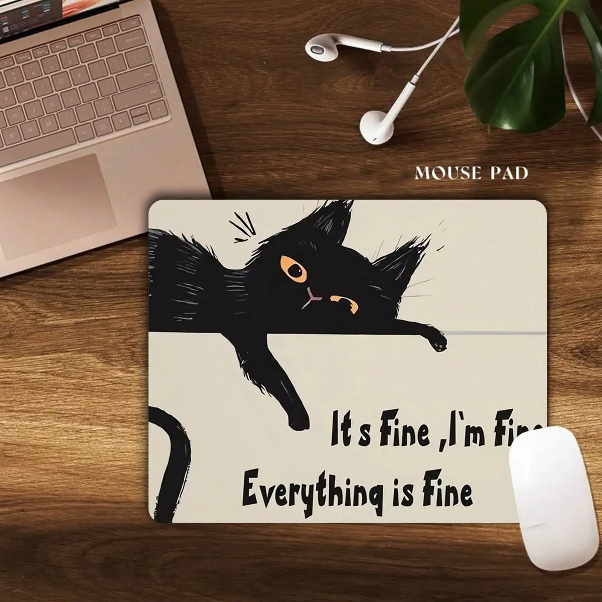 Mouse pad artisan Moderate thickness Washable rubber non slip computer office mouse mat 40x45cm stitched cats theme