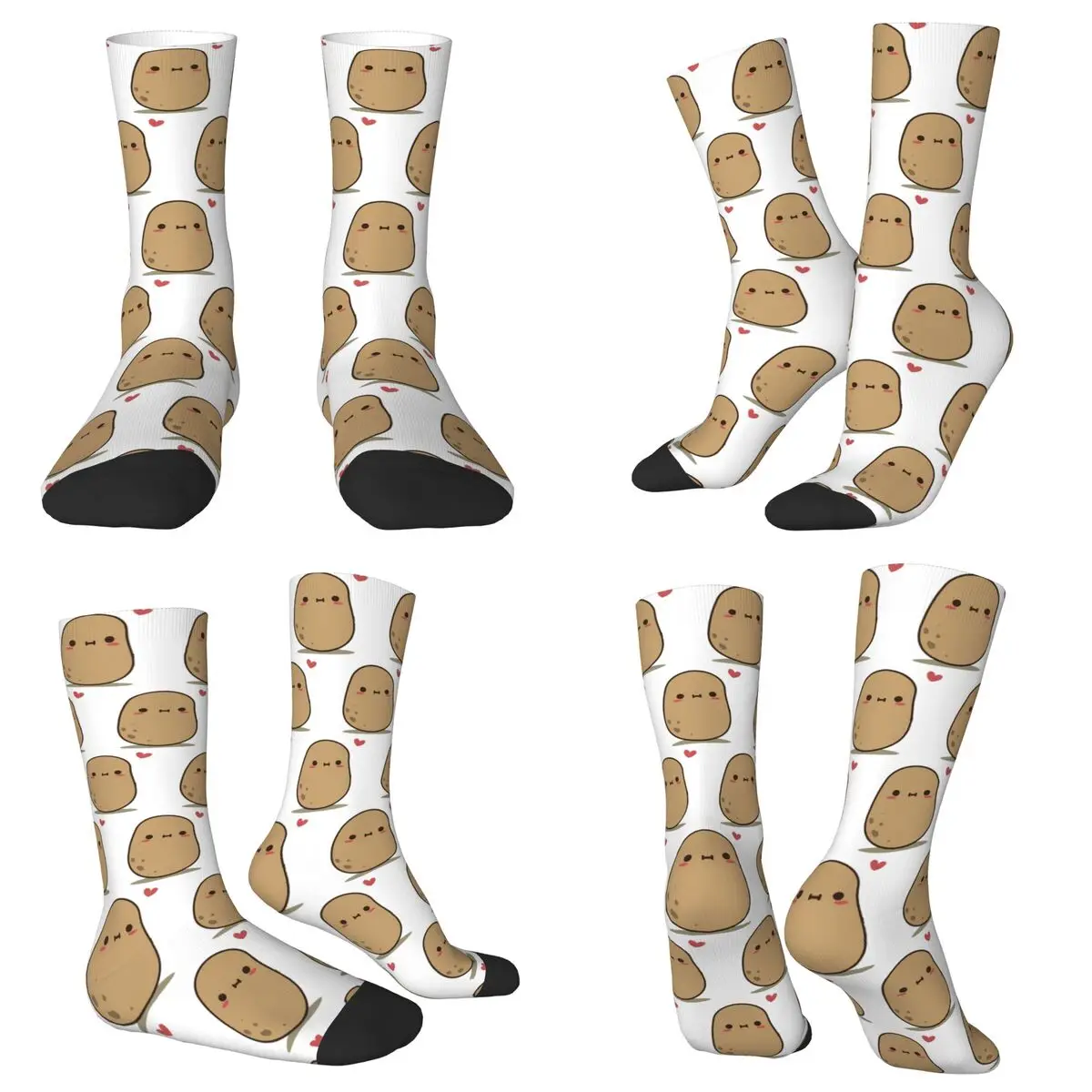 

Cute Potato In Love Socks Harajuku High Quality Stockings All Season Long Socks Accessories for Unisex Birthday Present
