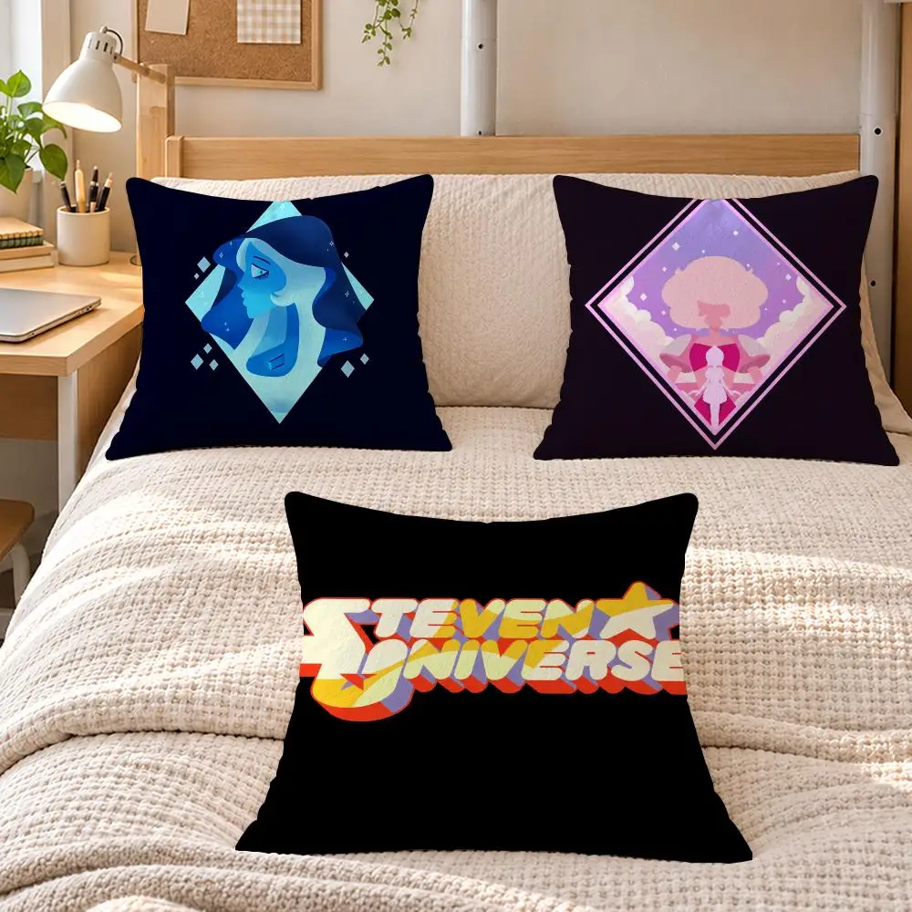 Cartoon Fantasy S-Steven Universe Cushion Cover Soft Short Plush Sofa Bedroom Den Car Dorm Decor Gifts