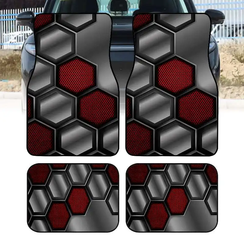 2pcs/4pcs Cool Printed Car Mats - Durable Floor Liners, Safe And Practical, Ideal Gift Choice, Long-Lasting, Suitable For Trucks
