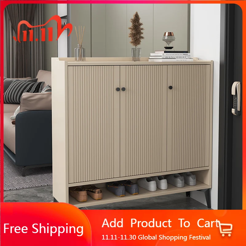 

Entrance Hall Vertical Shoe Cabinet Modern Hallway Organizer Storage Wooden Cupboard Box Shoe Shelf Zapatero Home Furniture