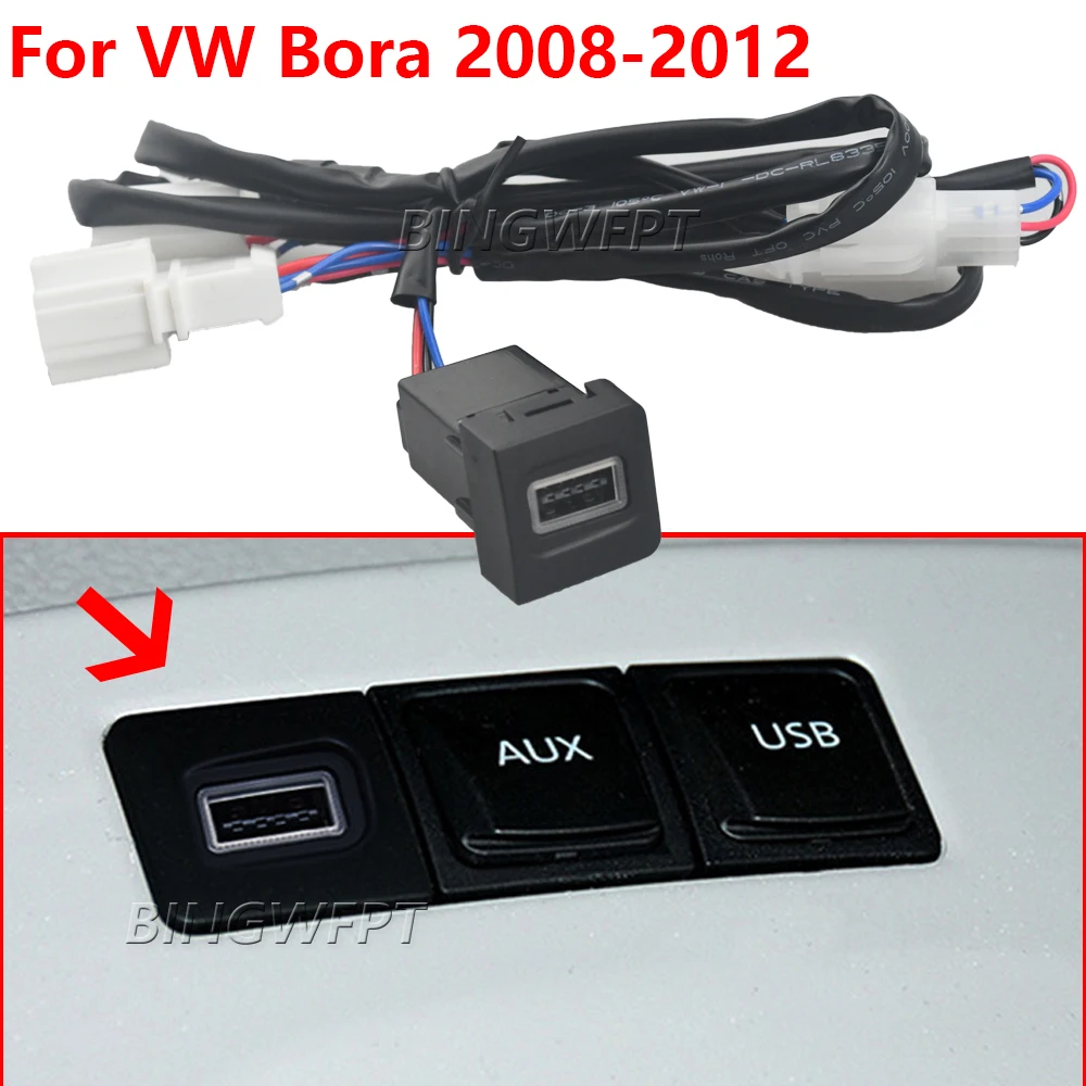 

Высококачественное красное светодиодное зарядное устройство для автомобиля Volkswagen Bora 2008-2012, быстрое зарядное устройство QC3.0, интерфейсный разъем, адаптер для быстрой зарядки телефона.