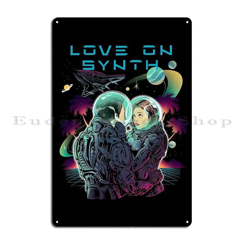 Love On Synth Metal Sign Garage Designing Funny Wall Decor Plaques Tin Sign Poster