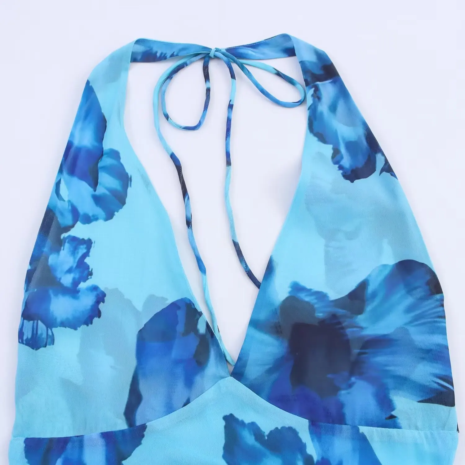 JNLEAOG Herbst Neue frauen Lange Blumen Druck Dr Ne Hängen Design Europäischen Sle Slim Fit V-ne Bal Polyester Faser