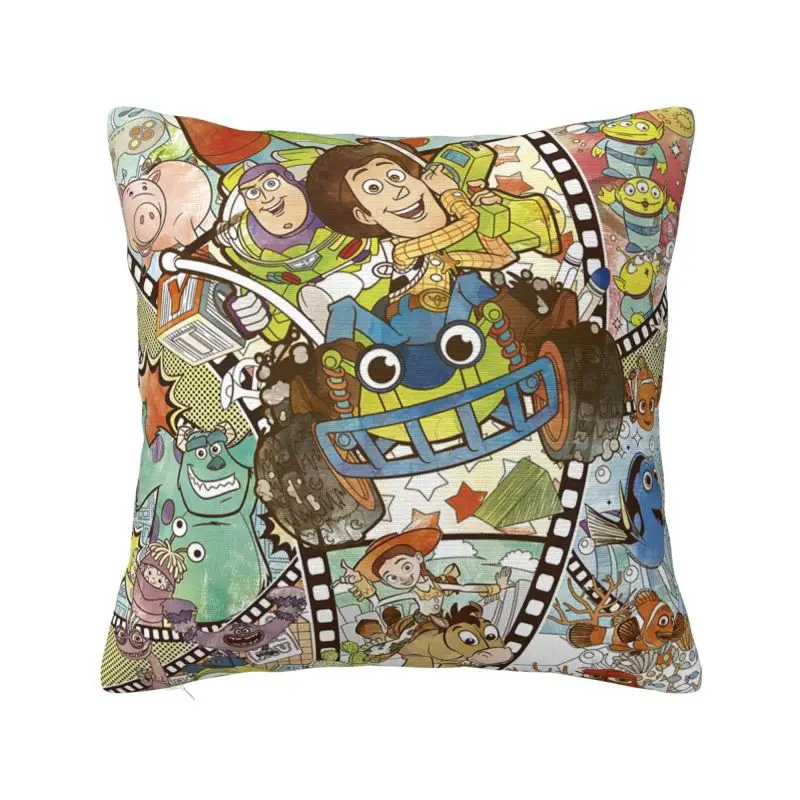 

Toy Story Collage Throw Pillow Case 45*45cm Decor Home Cushion Cover Soft Polyester Pillowcase Double-sided Printing