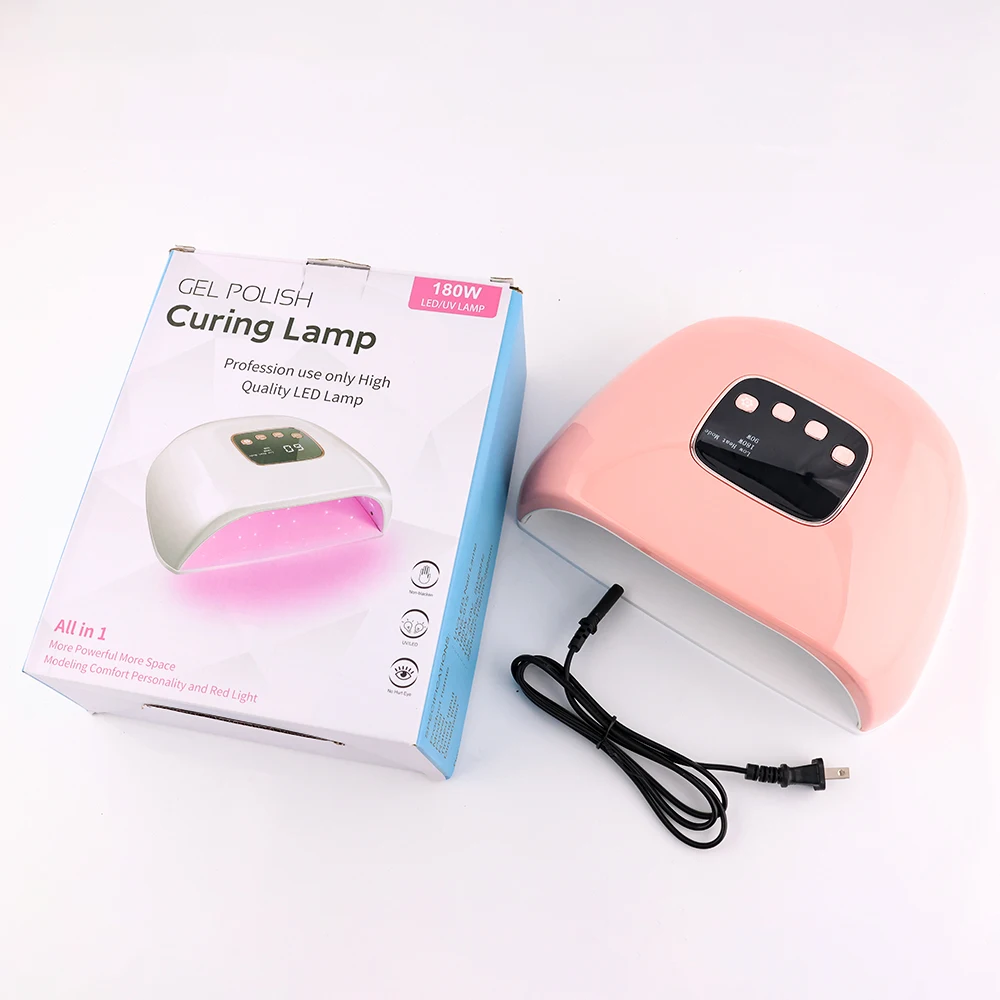 Powerful 108W RED Light LED Nail Lamp Gel UV Lamp Manicure Nail Polish Dryer Machine for Fast Drying Two Hands All Gel Polish