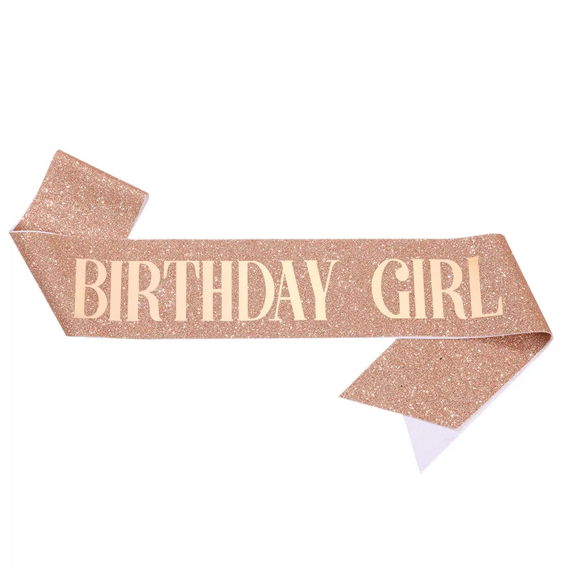 Geburtstagsschärpe für Mädchen und Frauen, 16., 18., 20., 21., 30. Alles Gute zum Geburtstag, Party-Dekorationszubehör, glitzernde Satin-Geburtstagsschärpe – Detail 7