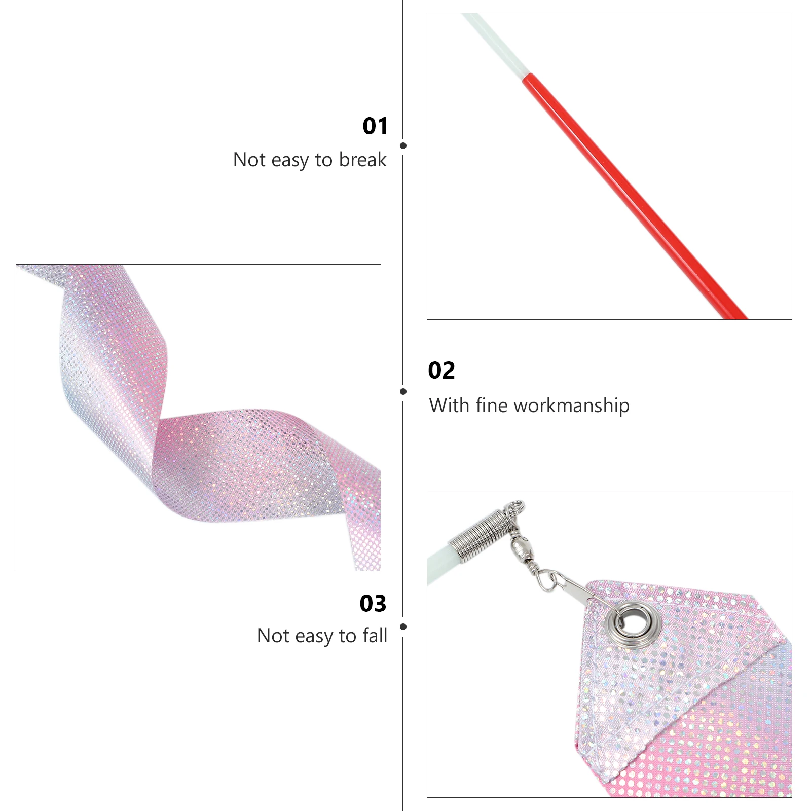 

2 Pcs Ribbon Dance Props Streamer Set Performing Supply Decorative Red Delicate Shining Child