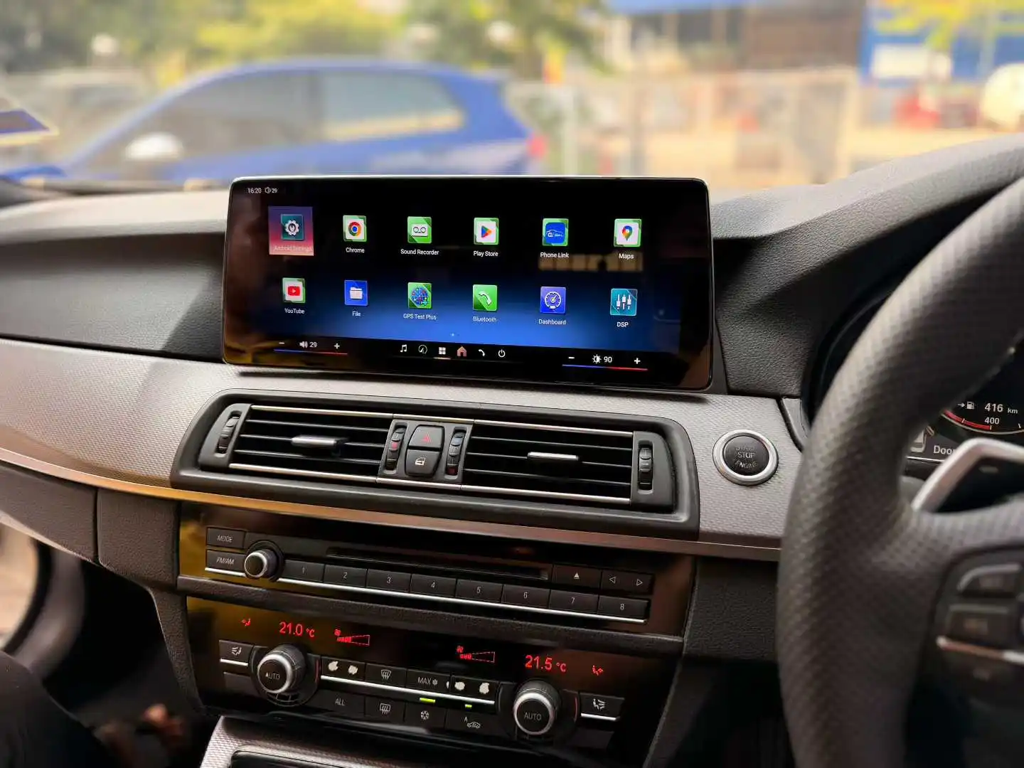 12.8 "راديو السيارة الاندورويد لسيارات BMW 5 Series F10 2010-2017 Carplay Hicar ID9 ستيريو الوسائط المتعددة الملاحة GPS مسجل شرائط Headunit