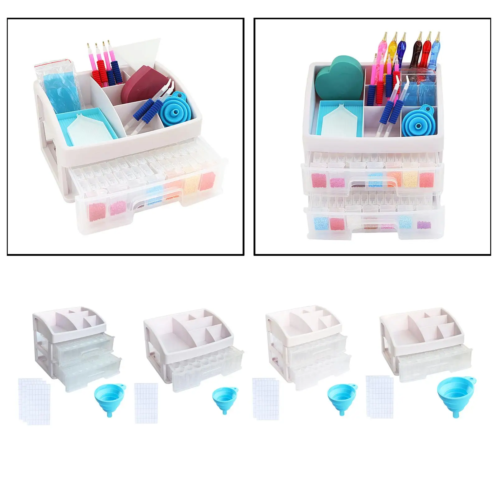 Storage Containers with Drawer, Clear, Organizer Case Individual Box for Jewelry
