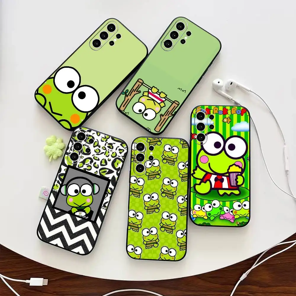 C-Cute Keroppi  Phone Case For Samsung S25,S24,S21,S22,S23,S30,Ultra,S20,Plus,Fe,Note,10,9,5G Black Cover