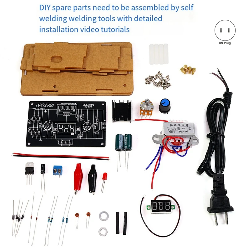 AB15-LM317 مجموعة إمداد الطاقة المنظمة القابلة للتعديل DIY LM317 إلى تيار مستمر 1.25-12 فولت مصدر طاقة ثابت (مع غلاف)
