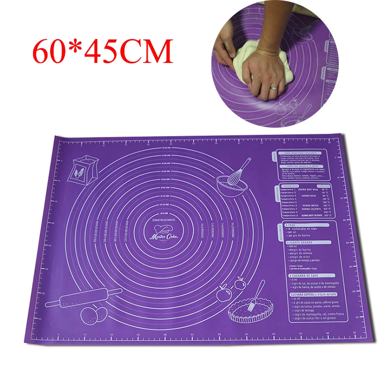 

Large Baking Mat 60x45cm Extra Silicone Pad Sheet Baking Mat for Rolling Dough Pizza Dough Non-Stick Maker Holder Kitchen Tools