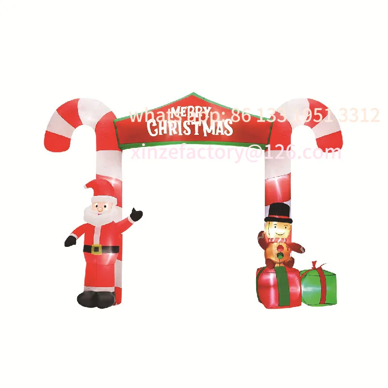

Customizable Christmas Inflatable Mold Santa Glow Gingerbread Man Gift Box Decorated Candy