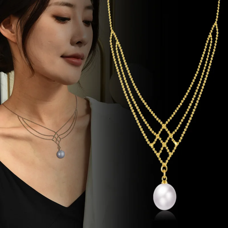 ファッショナブルな18K金メッキ調整可能チェーン、ニットゴールドカフチェーン、まばゆいゴールデンボールレースネックレス