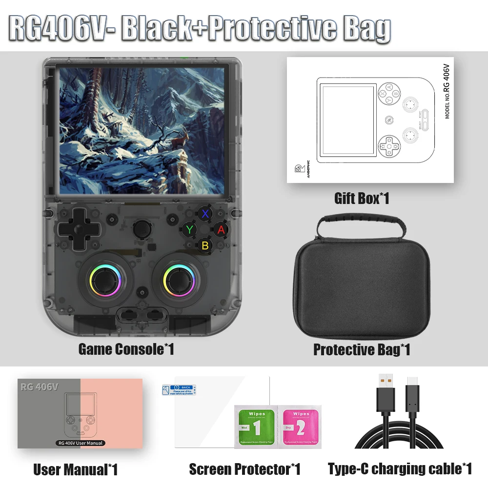 RG406V Consola Portátil Retro Android 13 – 128GB Con 4000+ Juegos, Pantalla IPS 4 Pulgadas, WiFi 5G Y Bluetooth