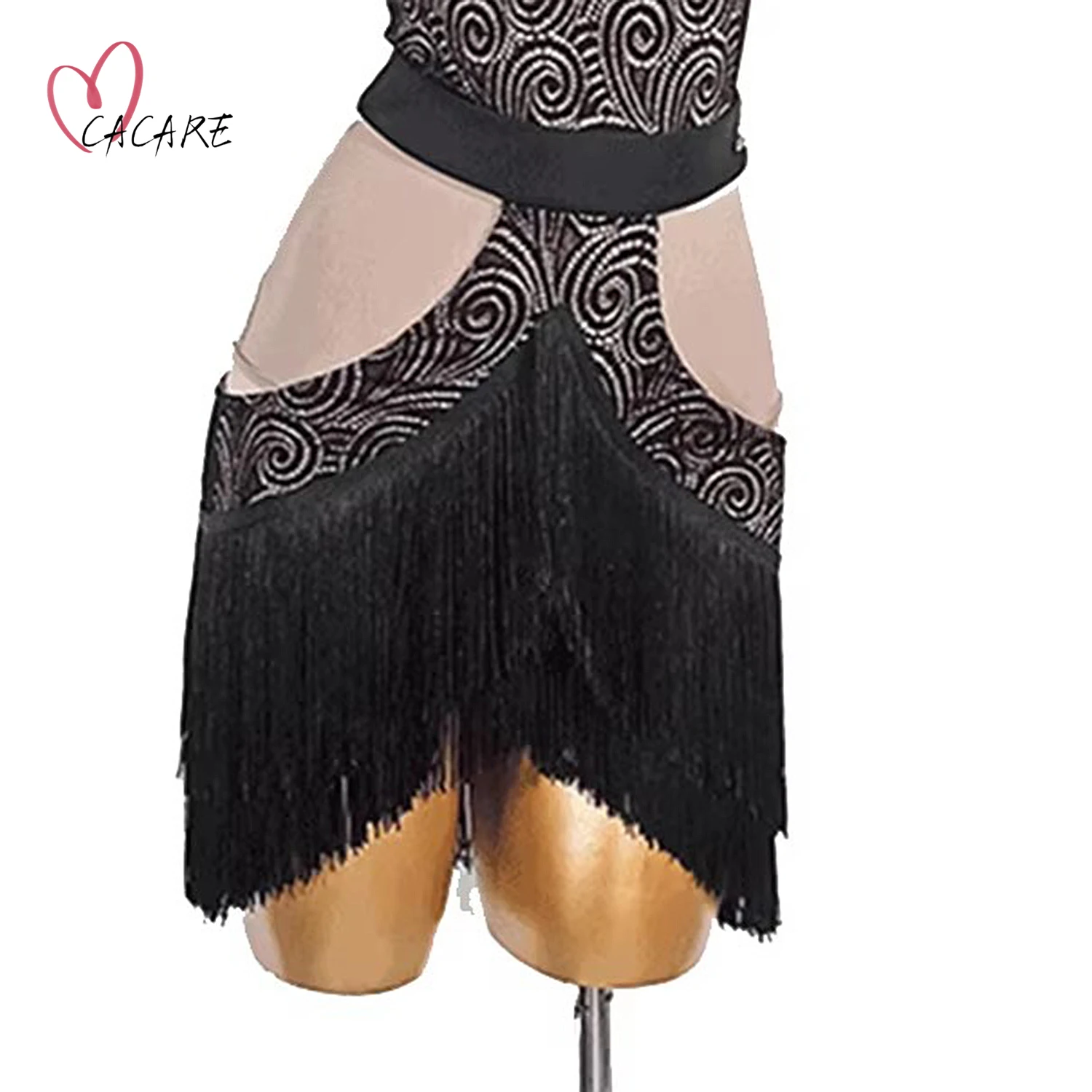 

Женский костюм для латиноамериканских танцев, короткий костюм для соревнований, модель D0752