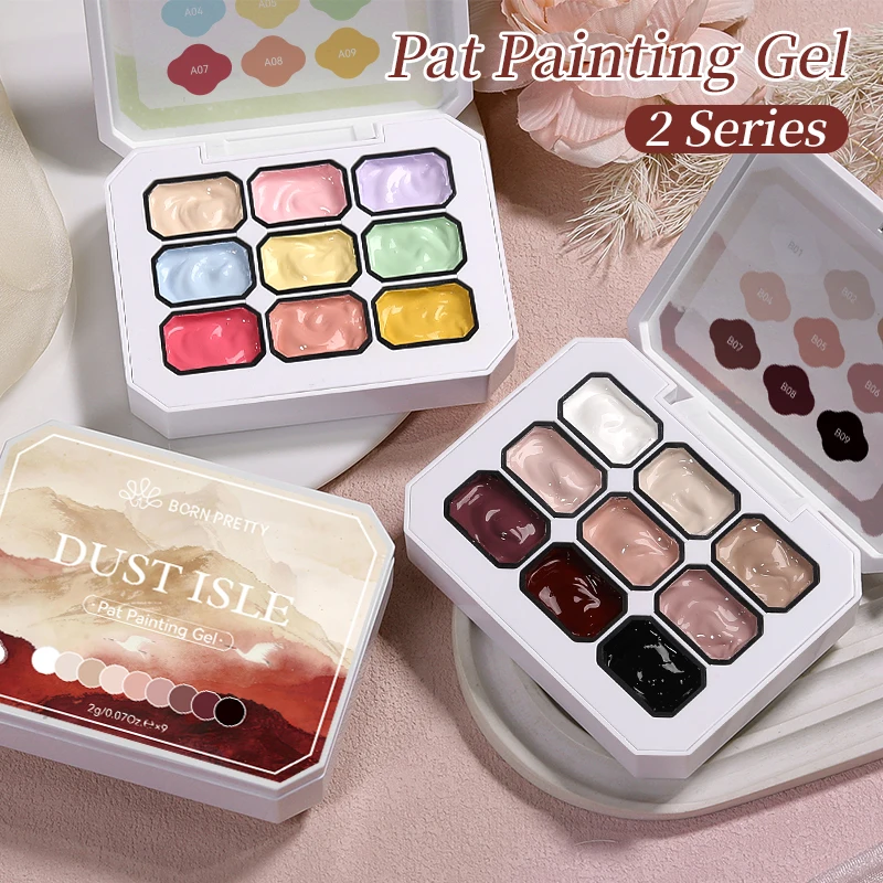 BORN PRETTY Esmalte em Gel Gradiente 9 Cores para Unhas, Design DIY, Gel de Pintura Rápida para Flores e Desenhos