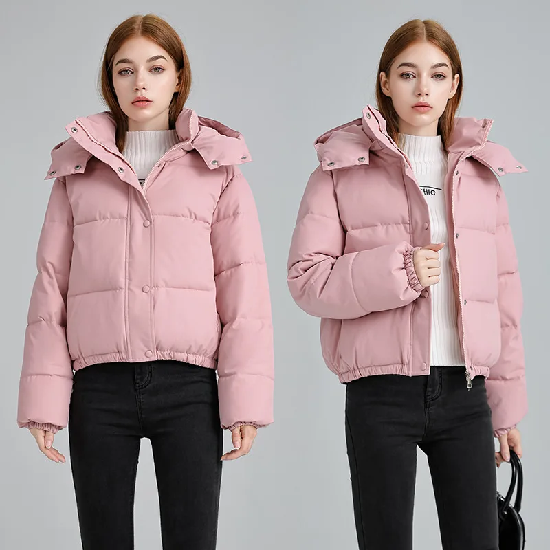 PinkyIsBlack Winter Cotton Padded Jacket Clothes 2025 New Female Korean College Loose Hooded Bread Jacket Short Student Jacket