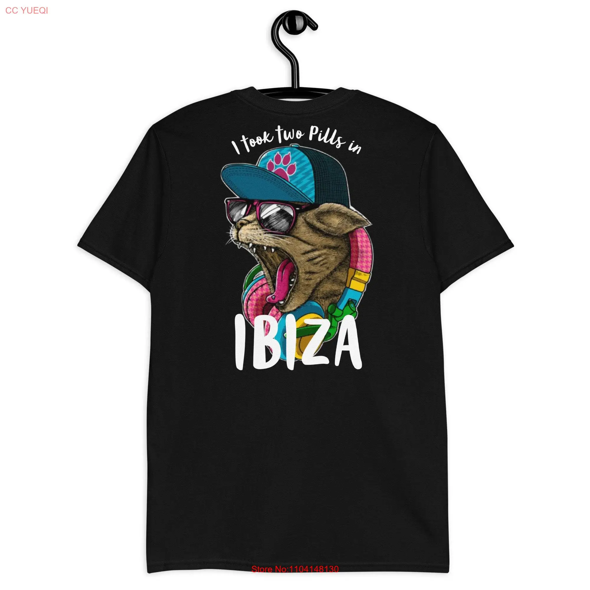 Techno T Shirt I took two Pills in Ibiza Catsondrugs com Party Berlin Spring Break Trance Dance Clubbing Fy