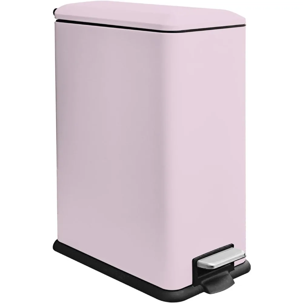 

Тонкий кухонный мусорный бак на 12 галлонов, мусорный бак из нержавеющей стали со съемным внутренним ведром и мягкой крышкой, мусорный бак с педалью, 45 л