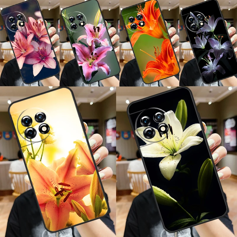 Colorful Flower Lily Case For OnePlus 12 12R 11 9 10 Pro 10T 8T 10R 9R Nord CE 2 3 4 Lite N10 N20 N200 N30 Cover