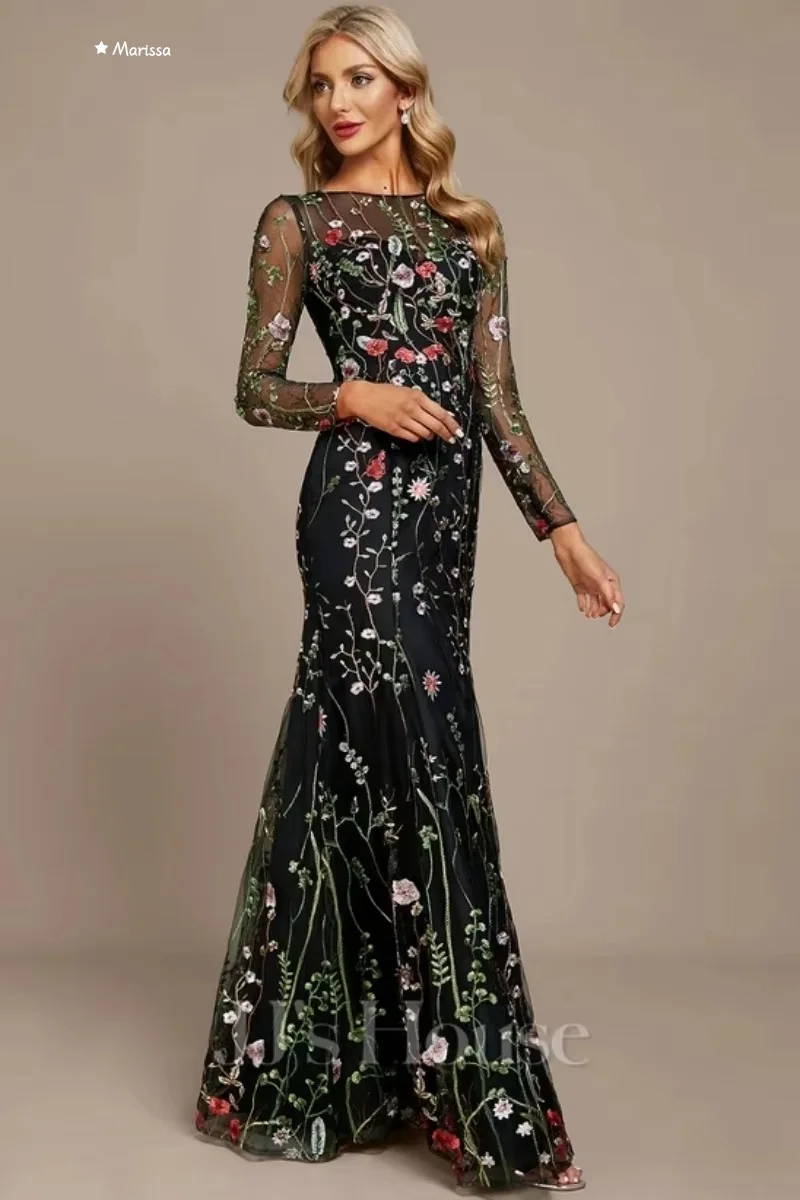 

Marissa Custom Made Ball Gowns Long Sleeves Evening Gown Party Dresses Luxury Lace Luxury Women's Elegant Party Dress Prom 2025