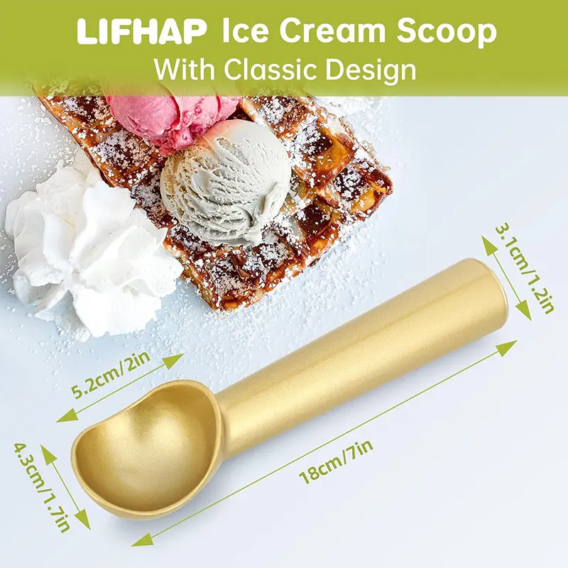 Professional Ice Cream Scoop Heavy Duty Stainless Steel Ice cream Scooper Nonstick Ice-Cream Spade Dishwasher Safe