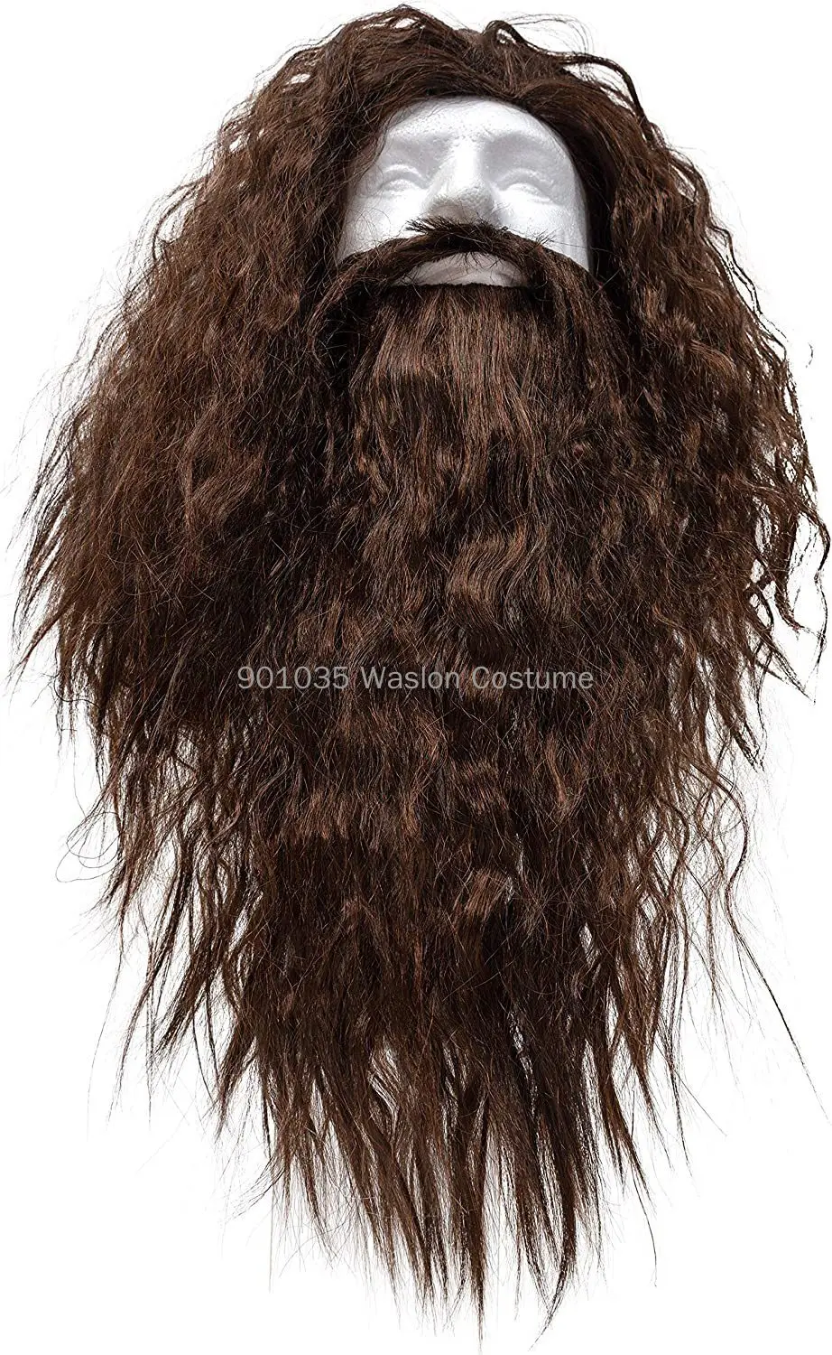 Conjunto de barba para hombre, disfraz de Mago para Halloween, accesorios largos para el cabello, vestido rizado falso gris para fiesta, accesorios grises para el juez de Jesús