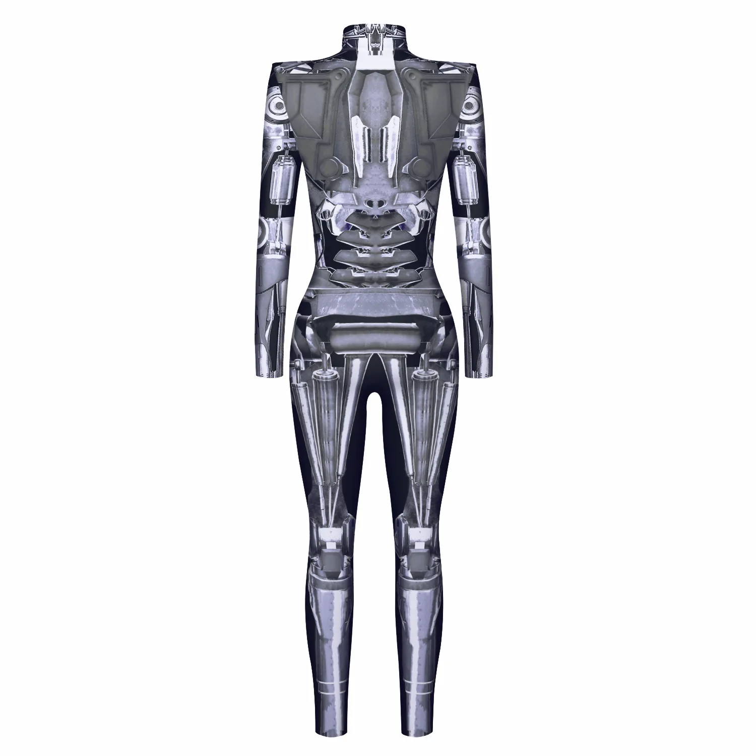 Surwin Orrore Costume di Halloween Tuta Maniche Lunghe da Donna, 3D