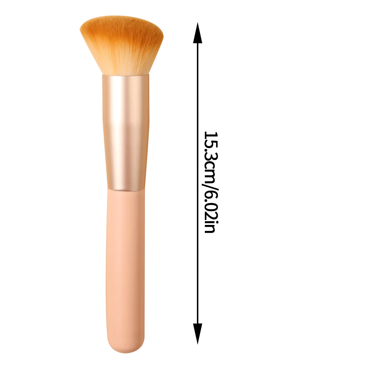 Single angled soft bristle makeup brush, professional facial foundation, blush and contouring, multi-functional beauty tool