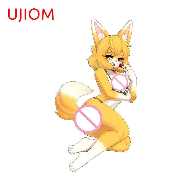 UJIOM Furry Girl Wall Sticker Sweet Picture Occlusion Scratch Bathroom PVC Decal Beautiful Wallpapers Decoration Accessories