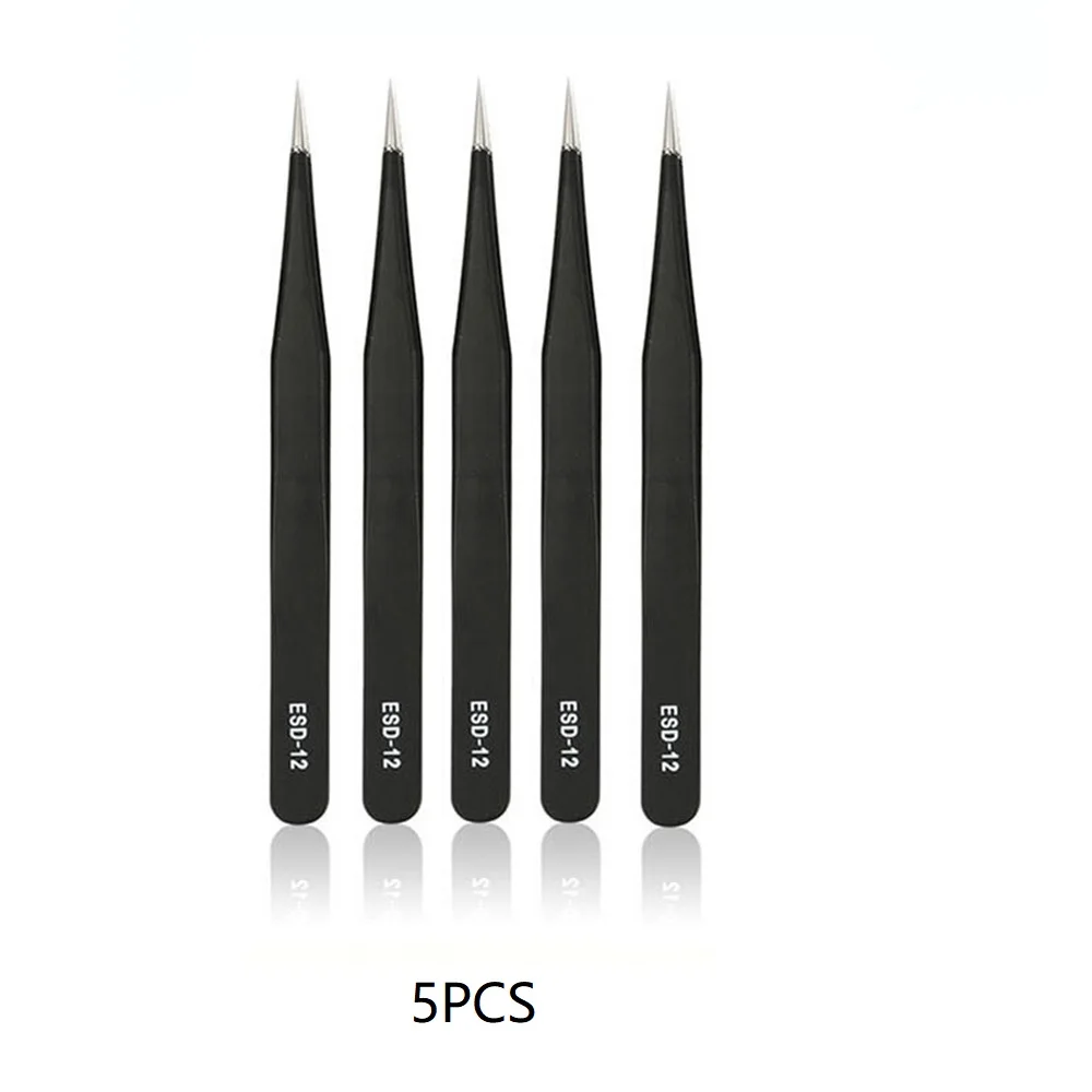 Pincettes pour Nail Art en Gel acrylique, 1.50MM, 5 pièces, strass, paillettes, Paillette, pince de cueillette, idéale pour stylo à points gemmes, Clip de manucure