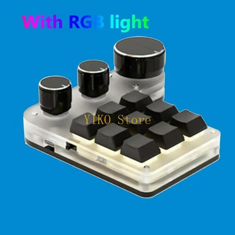 K32C Programming Macro Knob Keyboard RGB 9 Keys Copy Paste Mini Button Keypad