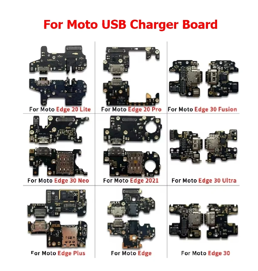 New USB Charging Board Port Dock Flex Cable Connector Microphone For Moto Edge 20 Lite S 30 40 50 Neo Fusion Ultra Pro Plus 2021