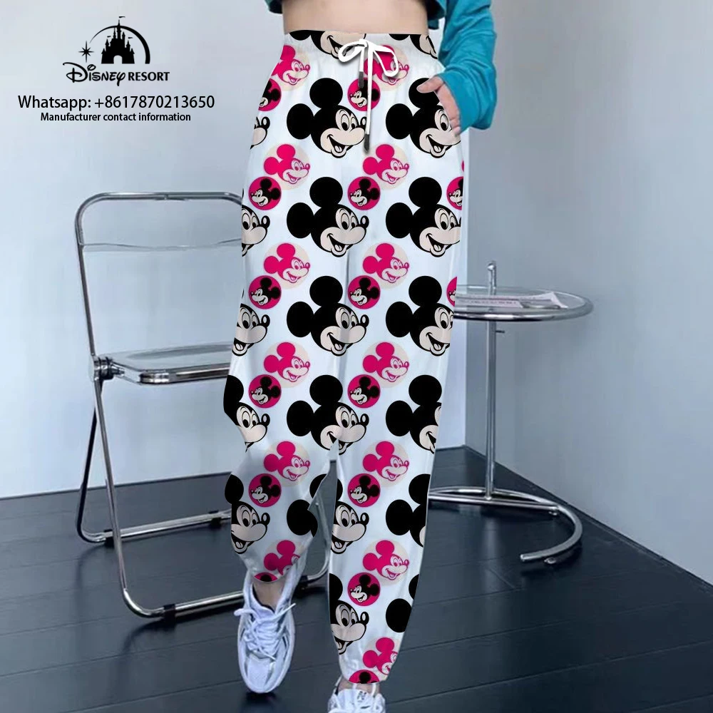 2024 Mickey Minnie Fall Hot Sale Kawaii Women's Fashion Casual Jogging Sweatpants Street Style Drawstring Pants y2k