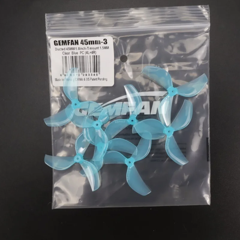 8PCS Gemfan 45mm 3-Blatt PC Propeller T-Mount 1mm 1,5mm 0805 Motor Für FPV RC Freestyle Tinywhoop Drohnen MOBULA 7 Requisiten – Detail 2