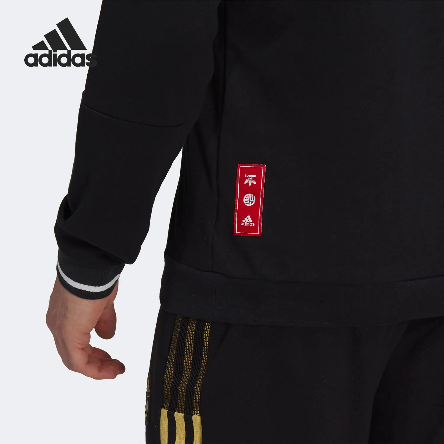 أديداس الرسمية حقيقية الرجال عارضة محبوك البلوز مريح جولة الرقبة البلوز GK8599 #4