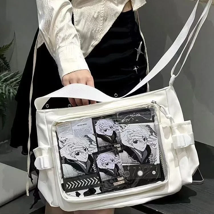 Sweet Japanese White Transparent Itabag Cute Shoulder Crossbody Bag Students Commuter Bolso Backpack