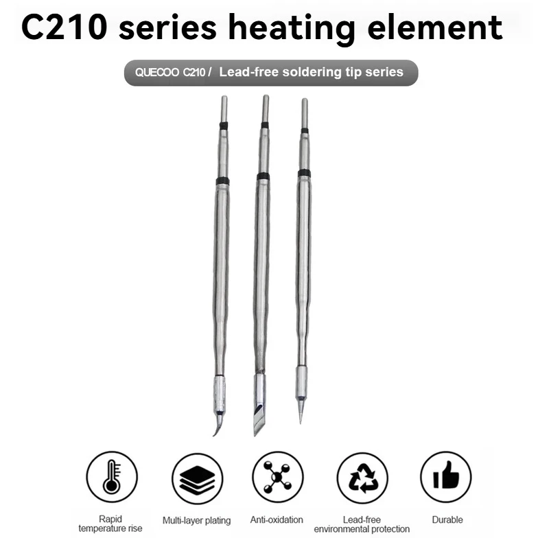 

Fast Heat Recovery C210 Soldering Tips - Universal Fit for QUICKO Stations & JBC/T210, High Efficiency Conduction Accessories