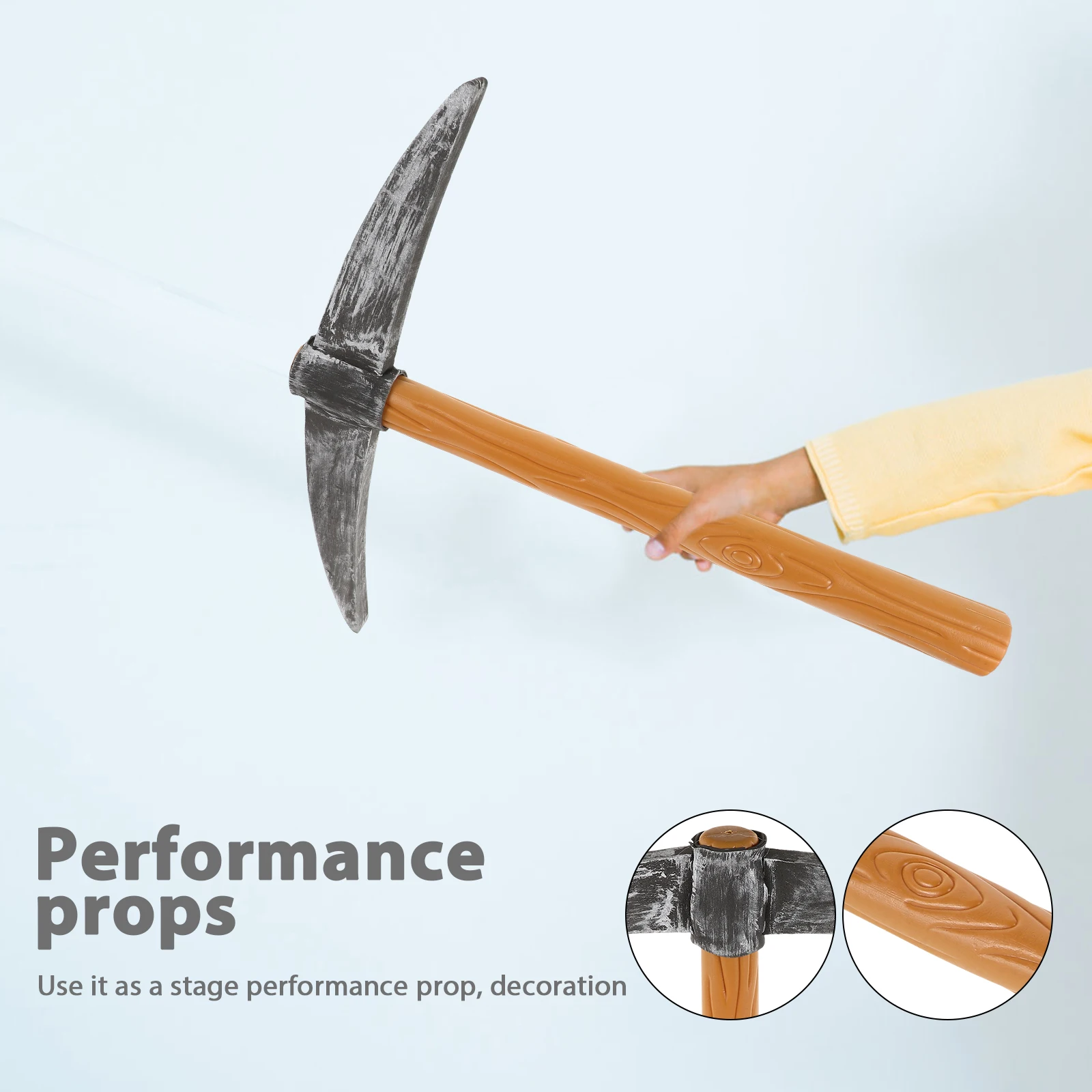 2 Pcs Dwarf Toy Pickaxe Props Circus Halloween Makeup Costume Plastic Party Accessory Kid Shovel Stage Performance Circus Child