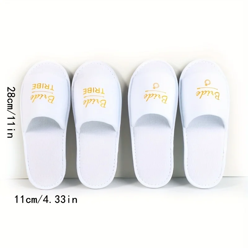 Bride and bridesmaid disposable slippers; wedding party supplies; indoor walking open toe slippers; guest shoes; hotel travel