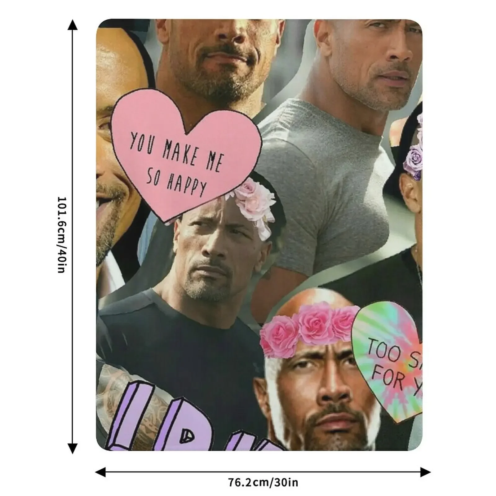 The Rock Dwayne Johnson Throw Blanket For Sofa Thin manga anime Plaid on the sofa Blanket