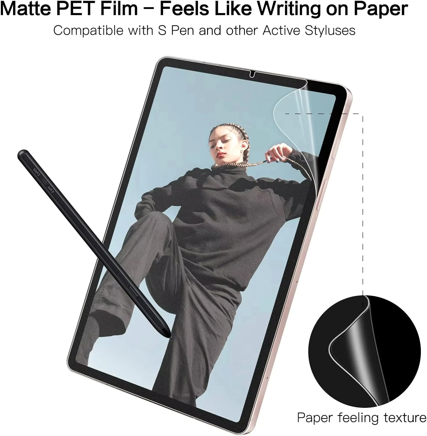 2pcs Matte Paper Film Screen Protector For Samsung Galaxy Tab A A9 Plus A8 A7 Lite Tab S7 S8 S9 FE Plus 12.4 11 S6 Lite No Glass
