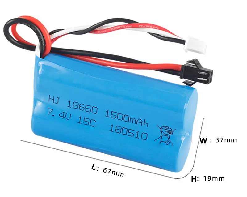 7.4V 1500mAh Lipo Battery Spare Part for RC Drone UDI U12A Syma Helicopter S033G S33 RC Boat Q1 Skytech H101 Battery Part