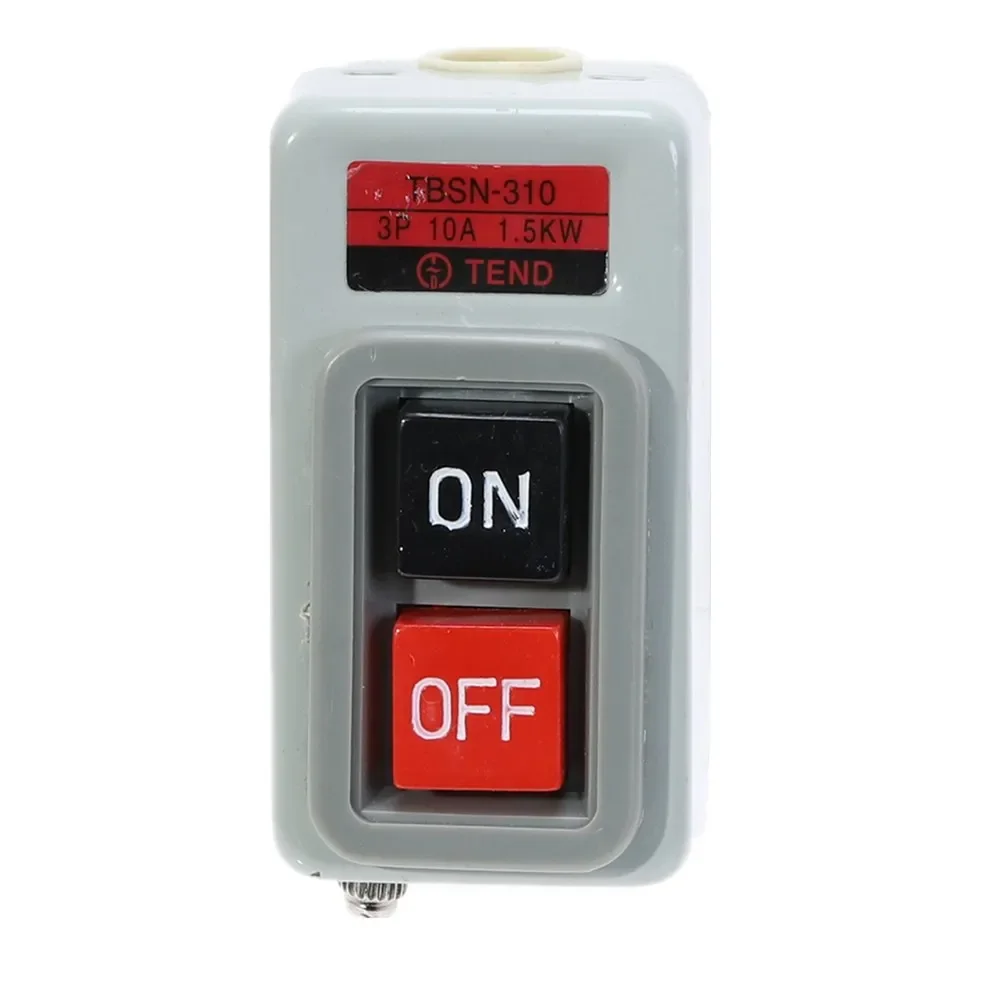 Push Button Power Switch Three Phases Power Control Start Switch AC 380V 10A 3P 1.5KW TBSN-310