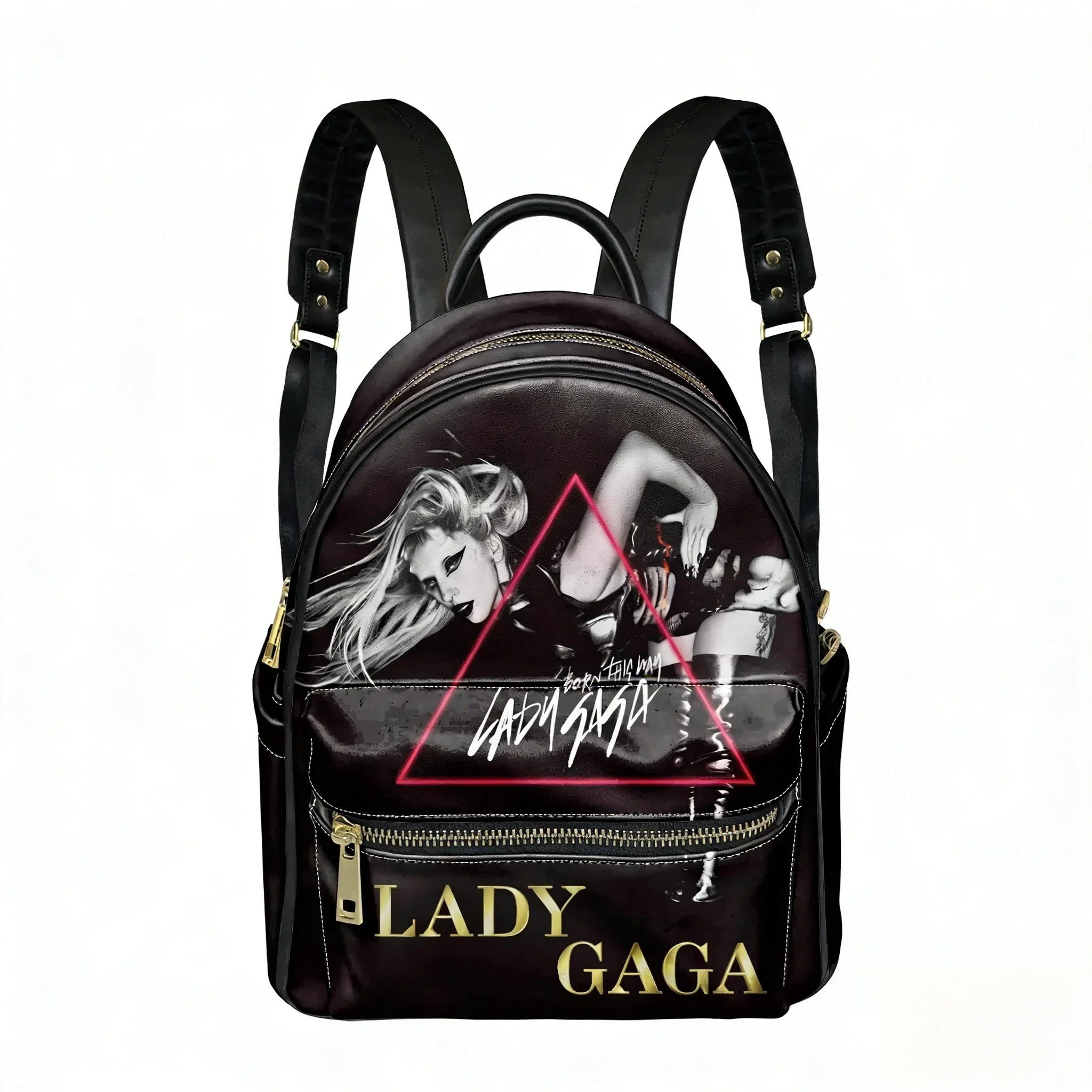 

Lady Gaga Pop Singer Backpack Womens Men Personalized Double Shoulder Bag Business Travel Bookbag Rucksack Gift Daypack