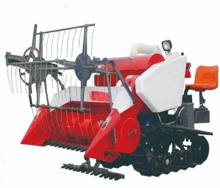 Wheat Self-Propelled Combine Crawler Mud Field Automatic Threshing And Bagging Rice Harvester